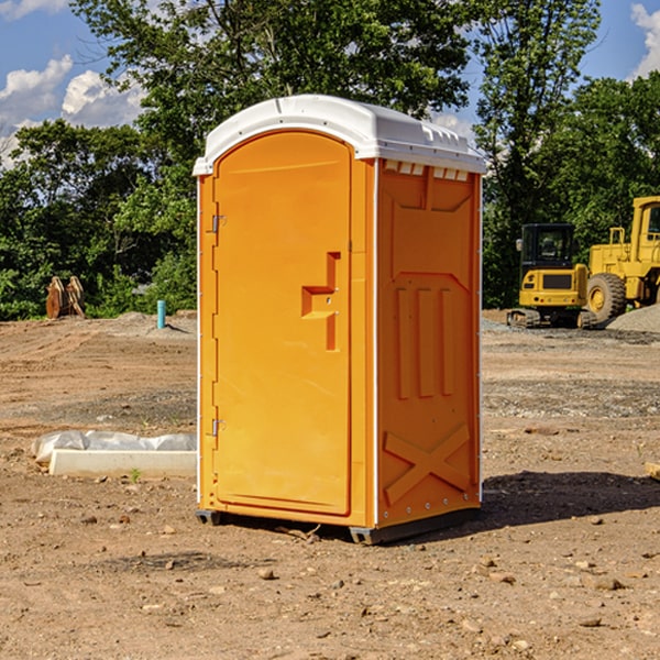 how often are the porta potties cleaned and serviced during a rental period in Abington